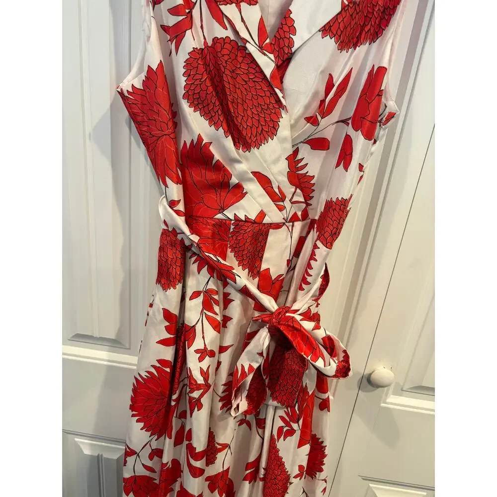 Jessica‎ Howard White And Red Floral Dress Size 14